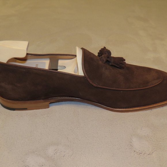 John Lobb Edmond 260784 Brown Suede Tassel Loafer 12 E NWB $1700 Shoe Trees main image 5